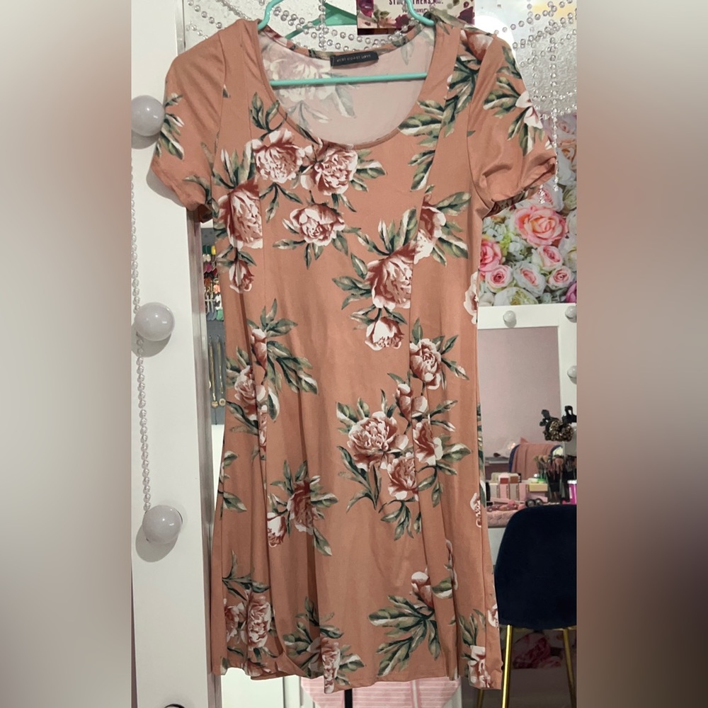 Pink Flowy Floral Dress